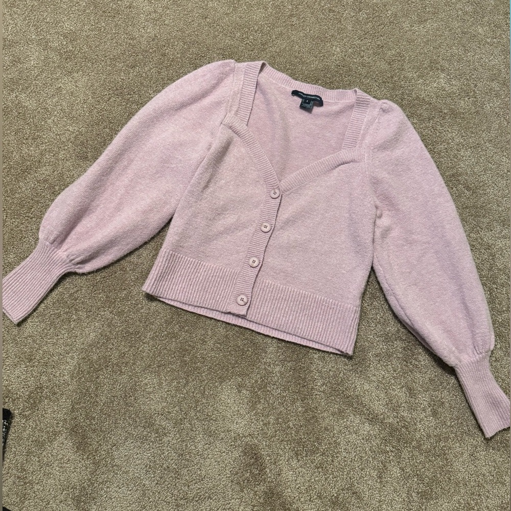 French Connection Light Pink Cardigan Sweater